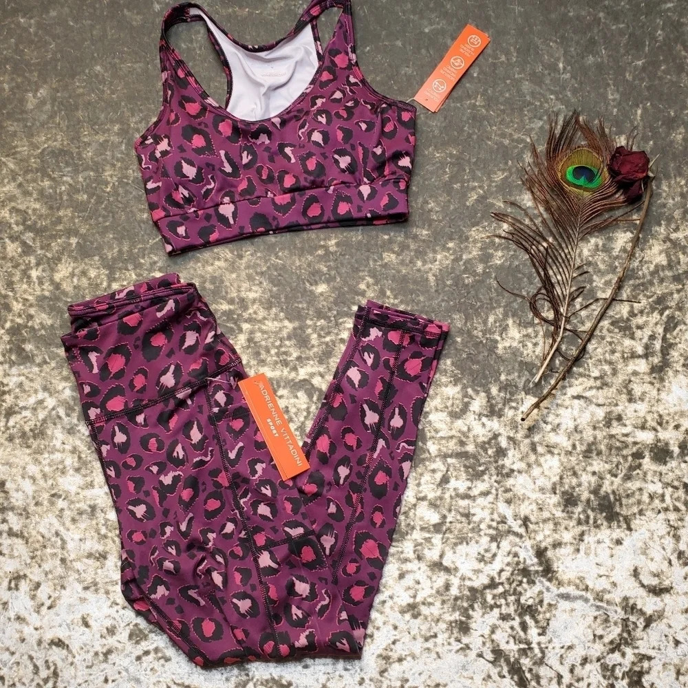 Adrienne Vittadini Leopard Workout Set
